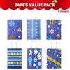 image:imageJOYIN 24 Christmas Kraft Gift Bags for Classrooms and Party Favors Holiday Goody Gift Bags for Xmas Present Wrapping Christmas Decorations Party Supplies Decor 102 x 42 x 63 Blue