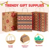 image:imageJOYIN 24 Christmas Kraft Gift Bags for Classrooms and Party Favors Holiday Goody Gift Bags for Xmas Present Wrapping Christmas Decorations Party Supplies Decor 102 x 42 x 63 Brown