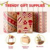 image:imageJOYIN 24 Christmas Kraft Gift Bags for Classrooms and Party Favors Holiday Goody Gift Bags for Xmas Present Wrapping Christmas Decorations Party Supplies Decor 102 x 42 x 63 Brown