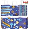 image:imageJOYIN 24 Christmas Kraft Gift Bags for Classrooms and Party Favors Holiday Goody Gift Bags for Xmas Present Wrapping Christmas Decorations Party Supplies Decor 102 x 42 x 63 Blue