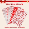 image:imageJOYIN 72 PCS Christmas Plastic Goodies Bags with Handles Xmas Shopping Goody Gift Bags for Present Wrapping Party Decoration Supplies Festive Parties Favor Holiday Treats 11 x 16Red white