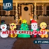 image:imageJOYIN 8 FT Long Christmas Inflatable Decoration Four Xmas Characters and Christmas Tree Blow Up Inflatables Decor with Buildin LEDs for Xmas Party