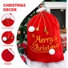 image:imageJOYIN Christmas Large Gift Bags 31 x 27 with Cord Drawstring Red Santa Sack for Indoor Xmas Give Decoration Large Velvet Santa Claus Bag Costume for present Dcor Giant Presents Gifts Wrap