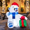image:imageJoiedomi 4 ft Christmas Inflatable Polar Bear with Gift Decoration Blow Up Polar Bear with Buildin LEDs for Xmas Yard Decoration Holiday Indoor Outdoor Garden Lawn Party Favor Holiday Supplies Dcor