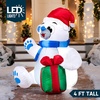 image:imageJoiedomi 4 ft Christmas Inflatable Polar Bear with Gift Decoration Blow Up Polar Bear with Buildin LEDs for Xmas Yard Decoration Holiday Indoor Outdoor Garden Lawn Party Favor Holiday Supplies Dcor
