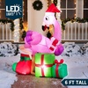 image:imageJoiedomi 6 FT Christmas Flamingo with Gift Box Inflatable Decorations with Buildin LEDs Blow Up Elegant Flamingo Inflatables for Xmas Party Indoor Outdoor Yard Garden Lawn Dcor Holiday SeasonFlamingo with Gift Box
