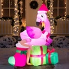 image:imageJoiedomi 6 FT Christmas Flamingo with Gift Box Inflatable Decorations with Buildin LEDs Blow Up Elegant Flamingo Inflatables for Xmas Party Indoor Outdoor Yard Garden Lawn Dcor Holiday SeasonFlamingo with Gift Box