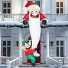 image:imageJoiedomi 6 FT Christmas Inflatables Outdoor Decorations Inflatable Hanging Elf Dragging Santa Beard with LEDs Blow Up Santa with Falling Elf for Xmas Decor Yard Outside Garden Holiday Party Decor