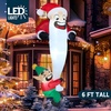 image:imageJoiedomi 6 FT Christmas Inflatables Outdoor Decorations Inflatable Hanging Elf Dragging Santa Beard with LEDs Blow Up Santa with Falling Elf for Xmas Decor Yard Outside Garden Holiday Party Decor