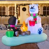 image:imageJoiedomi 6 FT Long Christmas Inflatable North Pole with Buildin LEDs Blow Up Inflatable Polar Bears amp Penguin for Xmas Party Indoor Outdoor Yard Garden Lawn Dcor Holiday Season DecorationsFire Bear