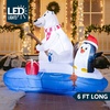 image:imageJoiedomi 6 FT Long Christmas Inflatable North Pole with Buildin LEDs Blow Up Inflatable Polar Bears amp Penguin for Xmas Party Indoor Outdoor Yard Garden Lawn Dcor Holiday Season DecorationsHappy Bear