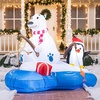 image:imageJoiedomi 6 FT Long Christmas Inflatable North Pole with Buildin LEDs Blow Up Inflatable Polar Bears amp Penguin for Xmas Party Indoor Outdoor Yard Garden Lawn Dcor Holiday Season DecorationsHappy Bear