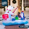 image:imageJoiedomi 6 FT Long Christmas Inflatable North Pole with Buildin LEDs Blow Up Inflatable Polar Bears amp Penguin for Xmas Party Indoor Outdoor Yard Garden Lawn Dcor Holiday Season DecorationsFishing Bear
