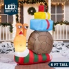 image:imageJoiedomi 6 FT Tall Christmas Inflatable Cute Snail with a Stack of Gifts Christmas Inflatable Outdoor Decoration with LEDs Blow Up for Xmas Outside Party Yard Garden Lawn Winter Dcor