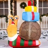 image:imageJoiedomi 6 FT Tall Christmas Inflatable Cute Snail with a Stack of Gifts Christmas Inflatable Outdoor Decoration with LEDs Blow Up for Xmas Outside Party Yard Garden Lawn Winter Dcor