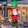 image:imageJoiedomi 8 FT Tall Hanging Christmas Inflatable Outdoor Decoration Christmas Blow Up Santa with Reindeer Elf Inflatable Inflatable Climbing Santa for Christmas Roof Decor Christmas Yard Decor