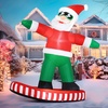 image:imageJOIEDOMI 6FT Tall Christmas Inflatables Outdoor Decorations Inflatable Snowboarding Santa Blow Up Yard Decoration with Buildin LED for Xmas Party Outdoor Yard Garden Lawn Decor