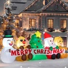 image:imageJOYIN 8 FT Long Christmas Inflatable Decoration Four Xmas Characters and Christmas Tree Blow Up Inflatables Decor with Buildin LEDs for Xmas Party