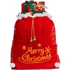 image:imageJOYIN Christmas Large Gift Bags 31 x 27 with Cord Drawstring Red Santa Sack for Indoor Xmas Give Decoration Large Velvet Santa Claus Bag Costume for present Dcor Giant Presents Gifts Wrap