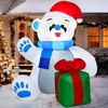 image:imageJoiedomi 4 ft Christmas Inflatable Polar Bear with Gift Decoration Blow Up Polar Bear with Buildin LEDs for Xmas Yard Decoration Holiday Indoor Outdoor Garden Lawn Party Favor Holiday Supplies Dcor