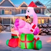 image:imageJoiedomi 6 FT Christmas Flamingo with Gift Box Inflatable Decorations with Buildin LEDs Blow Up Elegant Flamingo Inflatables for Xmas Party Indoor Outdoor Yard Garden Lawn Dcor Holiday SeasonFlamingo with Gift Box