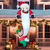 image:imageJoiedomi 6 FT Christmas Inflatables Outdoor Decorations Inflatable Hanging Elf Dragging Santa Beard with LEDs Blow Up Santa with Falling Elf for Xmas Decor Yard Outside Garden Holiday Party Decor