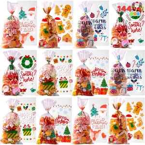 image:imageJOYIN 144 PCS Christmas Cellophane Candy Bags Holiday Treat Goody Cookie Bags with Ribbon Ties for Festivals Presents Party Supplies Xmas Candy Gift 11 x 5 inchesRed Green