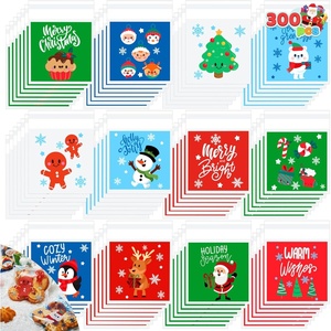 image:imageJOYIN 300 PCS Christmas Cookie Bags Selfadhesive Candy Plastic Cellophane Treat Bags for Package Holiday Goodie Party Favors Winter Holiday Party Supplies