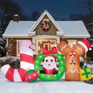 image:imageJOYIN Christmas Inflatable Decoration Blow Up Joy with Santa with Buildin LEDs for Xmas Party Outdoor Decor Christmas Inflatable Decoration for Outdoor Yard Garden Lawn Xmas Decor