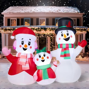 image:imageJOYIN Christmas Inflatables Snowman Family Outdoor Decorations Xmas Inflatable Snowman Family with Buildin LEDs Blow Up Yard Christmas Decoration for Xmas Party Outdoor Yard Garden Lawn Decor