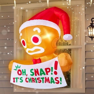 image:imageJoiedomi 35 FT Christmas Inflatable Gingerbread Man with Oh Snap Banner Broke Out from Window Blow Up Xmas Outdoor Decoration with Buildin LED for Window Decor Party Yard Garden Lawn DecorGingerbread with Banner