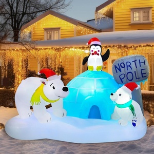 image:imageJoiedomi 6 FT Long Christmas Inflatable North Pole with Buildin LEDs Blow Up Inflatable Polar Bears amp Penguin for Xmas Party Indoor Outdoor Yard Garden Lawn Dcor Holiday Season DecorationsPolar Bear