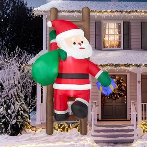 image:imageJoiedomi 8 FT Tall Christmas Santa Climbing Stairs Inflatable Decoration Inflatable Hanging Santa with Buildin LED Xmas Blow Up Outdoor Decoration for Party Indoor Outdoor Yard Garden Lawn Dcor