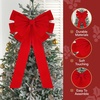 image:imageJOYIN 1 PCS Extra Large Red Velvet Bow for Christmas 35 x 18 Large Red Wreath BowChristmas Tree Decor for Holiday Decoration Outdoor Xmas Party Supplies