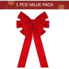 image:imageJOYIN 1 PCS Extra Large Red Velvet Bow for Christmas 35 x 18 Large Red Wreath BowChristmas Tree Decor for Holiday Decoration Outdoor Xmas Party Supplies