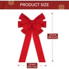 image:imageJOYIN 1 PCS Extra Large Red Velvet Bow for Christmas 35 x 18 Large Red Wreath BowChristmas Tree Decor for Holiday Decoration Outdoor Xmas Party Supplies