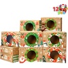 image:imageJOYIN 12PCS Christmas Cookie Boxes for Gift Giving 875 x 575 x 275 Xmas Holiday Bakery Treat Boxes with Window Kraft Cookie Tin Container Box for Baked Goods Cupcake Pastry Candy Brownies