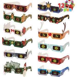 image:imageJOYIN 12 Pcs Christmas 3D Diffraction Paper Glasses Xmas Eyeglasses with 12 Frame Designs amp 6 Glass Patterns 3D Glasses with Diffraction Effect for Light Adult Kid Xmas Accessory Party Favor Props