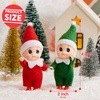 image:imageJOYIN 2PCS Christmas Elf Plush Doll Red and Green Tiny Elf Doll with Clothes and Belt Pattern Soft Plush Accessories for Christmas Holiday Decorations DressUp PartyRed Green