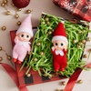 image:imageJOYIN 2PCS Christmas Elf Plush Doll Red and Green Tiny Elf Doll with Clothes and Belt Pattern Soft Plush Accessories for Christmas Holiday Decorations DressUp PartyRed Pink