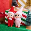 image:imageJOYIN 2PCS Christmas Elf Plush Doll Red and Green Tiny Elf Doll with Clothes and Belt Pattern Soft Plush Accessories for Christmas Holiday Decorations DressUp PartyRed Pink