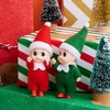 image:imageJOYIN 2PCS Christmas Elf Plush Doll Red and Green Tiny Elf Doll with Clothes and Belt Pattern Soft Plush Accessories for Christmas Holiday Decorations DressUp PartyRed Green