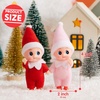 image:imageJOYIN 2PCS Christmas Elf Plush Doll Red and Green Tiny Elf Doll with Clothes and Belt Pattern Soft Plush Accessories for Christmas Holiday Decorations DressUp PartyRed Pink