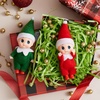 image:imageJOYIN 2PCS Christmas Elf Plush Doll Red and Green Tiny Elf Doll with Clothes and Belt Pattern Soft Plush Accessories for Christmas Holiday Decorations DressUp PartyRed Green
