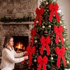 image:imageJOYIN 3PCS Big Red Velvet Christmas Bows 307 Long by 106 Wide Giant Velvet Decor for Christmas Tree Large Wreath Bows Indoor Outdoor Holiday Xmas Decorations