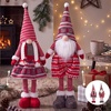 image:imageJOYIN 40 Christmas Gnome Standing Couple Decoration Knitting Style with Long Retractable Legs Tomte Nordic Gnomes Christmas Indoor Decor Xmas DecorHome DecorationsPattern