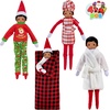 image:imageJOYIN 6 PCS Christmas Doll Clothes Christmas Doll Sleeping Bag Apron Bathrobes and Hat for Holiday Outfits Accessories Decorations