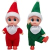 image:imageJOYIN 2 Pcs Christmas Elf Plush Doll Tiny Soft Plush Toy Doll Xmas Gift for Party Favors Party Supplies Christmas Decor Xmas GiftRed and Green
