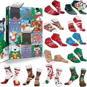 image:imageJOYIN 2026 Christmas Advent Calendar 12 Days Christmas Warm Cotton Socks for Women Adults Xmas Countdown Calendar with 8 Low Cut amp 4 Knee High Socks Xmas Party Favor Gifts