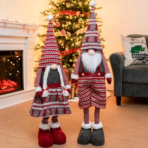 image:imageJOYIN 40 Christmas Gnome Standing Couple Decoration Knitting Style with Long Retractable Legs Tomte Nordic Gnomes Christmas Indoor Decor Xmas DecorHome DecorationsPattern